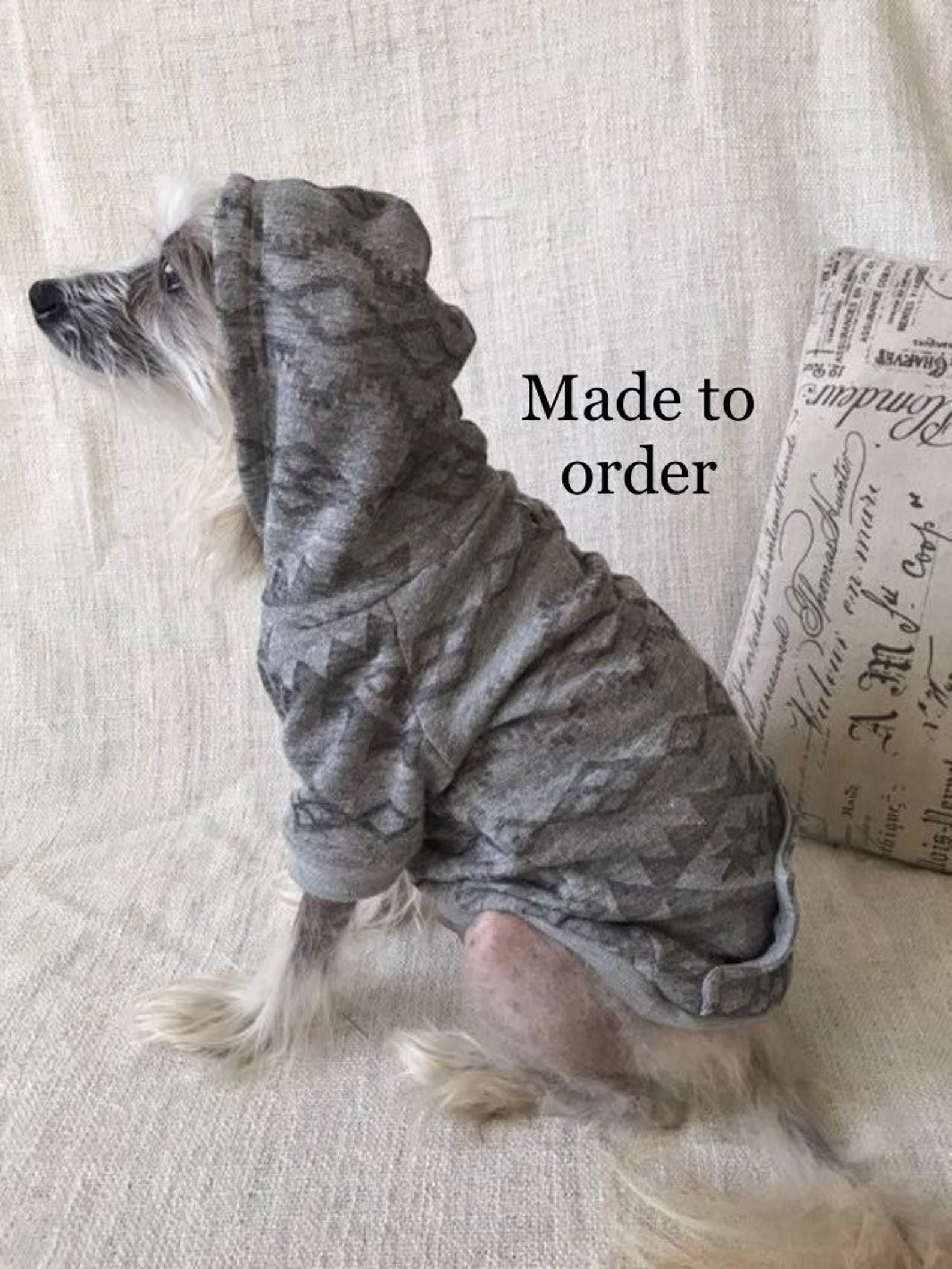 Grauer Hund Hoodie Kleidung für haarlose/kleine Hunde Etsy