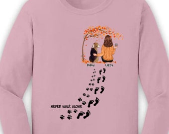 never walk alone t shirt dog