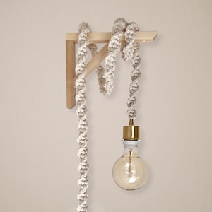 Lampada a sospensione in macramè fatta a mano: lampada a sospensione in corda di cotone