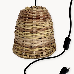 RATTAN HANGING LAMP Pendant Wicker Lampshade Boho Cord Light Wedding Decor Lights Housewarming Gift Plug-in