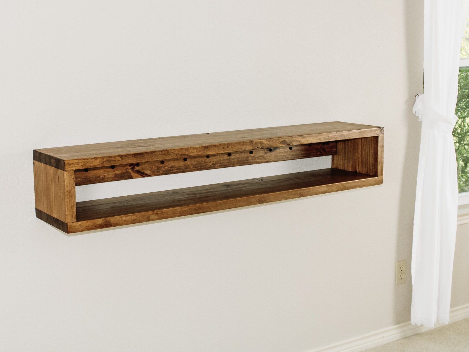 FLOATING TV TABLE Solid Wood Console Stand Wall Mounted Etsy