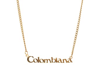 Colombiana Necklace: Stainless Steel, Colombian Pride Gift