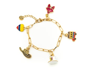 Colombian Charm Collection – Mix-and-Match Charms & Bases | Stainless Steel with 18K Gold Plating