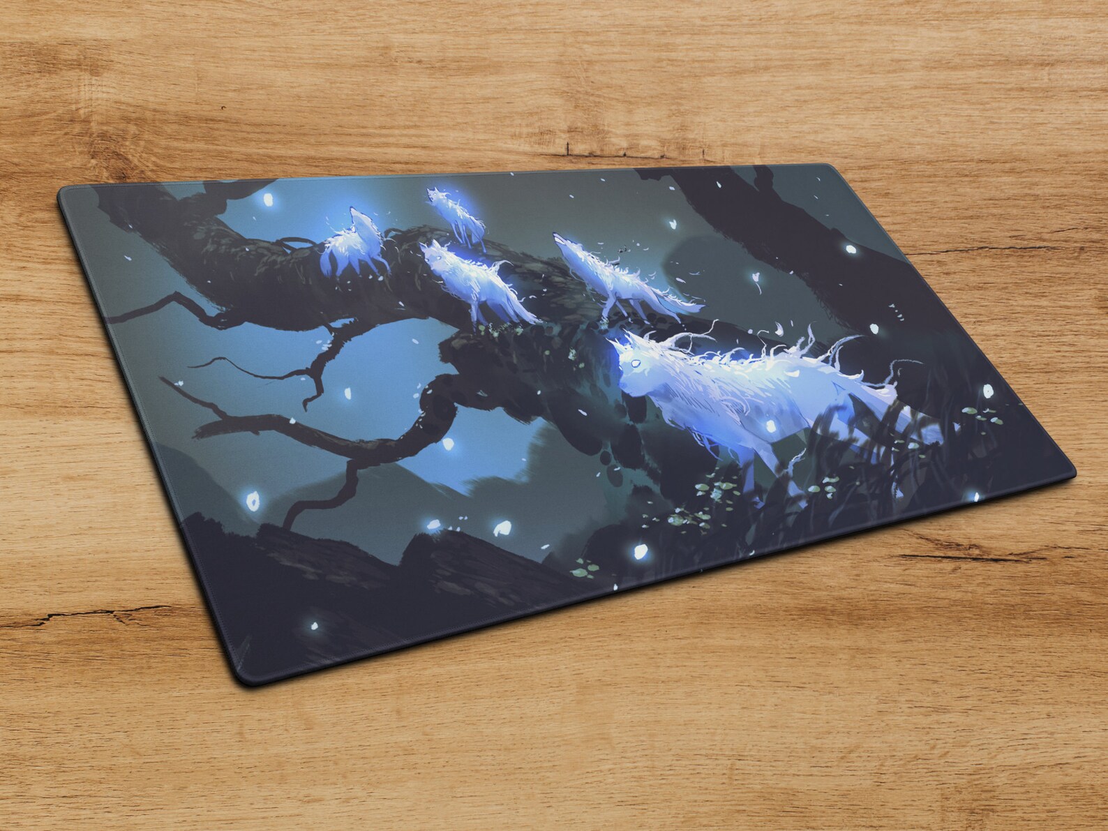 Fantasy Wolves Desk Mat Magic Forest Aesthetic Landscape - Etsy