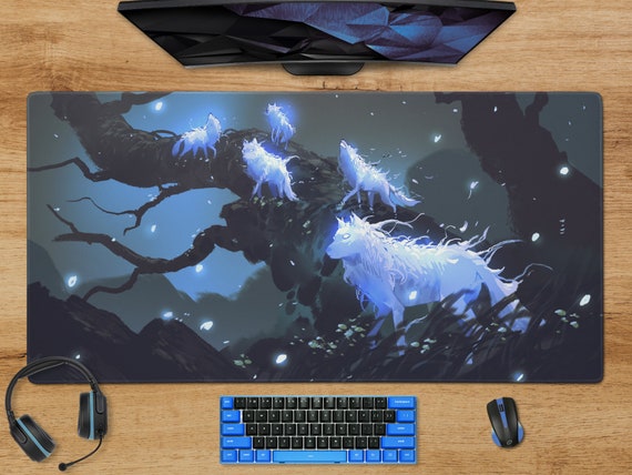 Fantasy Wolves Desk Mat Magic Forest Aesthetic Landscape - Etsy