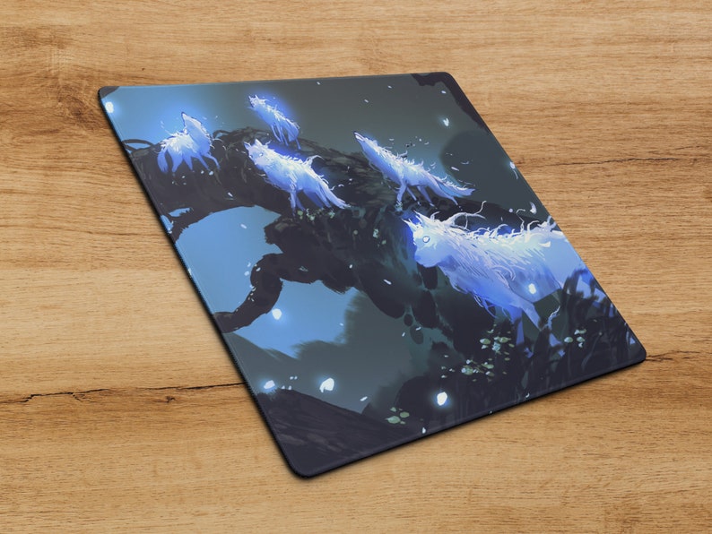 Fantasy Wolves Desk Mat Magic Forest Aesthetic Landscape - Etsy