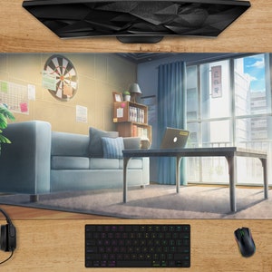 Anime Living Room Desk Mat Lo-fi Aesthetic Japan Apartment - Etsy