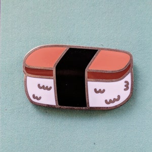 Large Spam Musubi Pin - Hawaiian Gift, Hawaiian Souvenir,  Hawaii Foodie Hard Enamel pin - 1st Edition