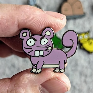 TRASH RAT Hard Enamel Pin | Funny Purple Normal Parody | Anime Gamer Gift | Collectible Pin