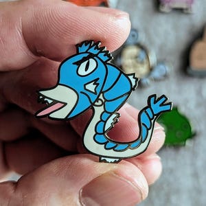 ANGRY WATER NOODLE Hard Enamel Pin | Funny Water Dragon Parody | Anime Gamer Gift | Collectible Pin