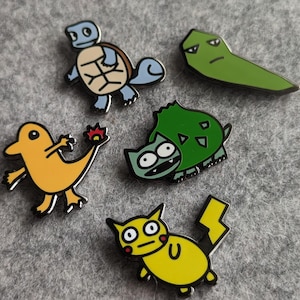 HARD BUG 5 Pin Set | Hard Enamel Pins | Funny Bug Type Parody | Gamer Gift Collection