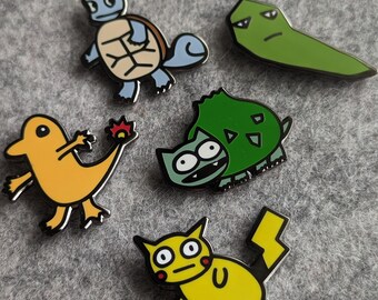 HARD BUG 5 Pin Set | Hard Enamel Pins | Funny Bug Type Parody | Gamer Gift Collection
