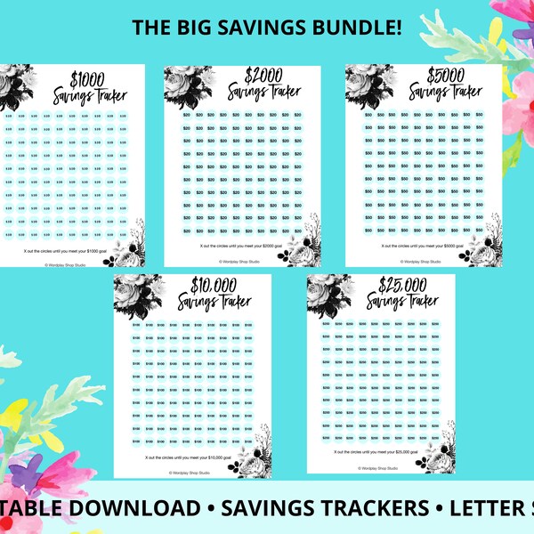 Savings Fund Tracker Bundle, vacation fund tracker, emergency tracker, budgeting tracker, budgeting printables, printable, dave ramsey style