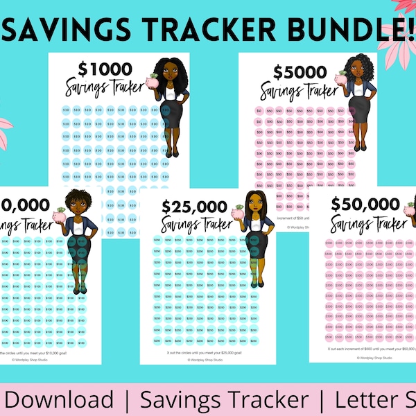 Savings Fund Tracker Bundle, vacation fund tracker, emergency tracker, budgeting tracker, budgeting printables, printable, dave ramsey style