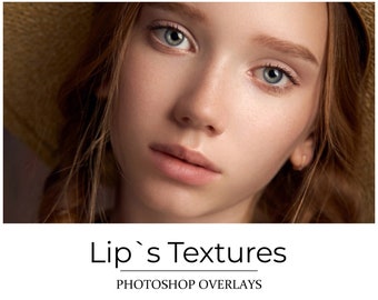 Superposiciones de textura de labios - PNG sobre fondo transparente - Superposiciones de retratos de Photoshop - Edición de fotografías - Herramienta de fotógrafos - Photoshop CC