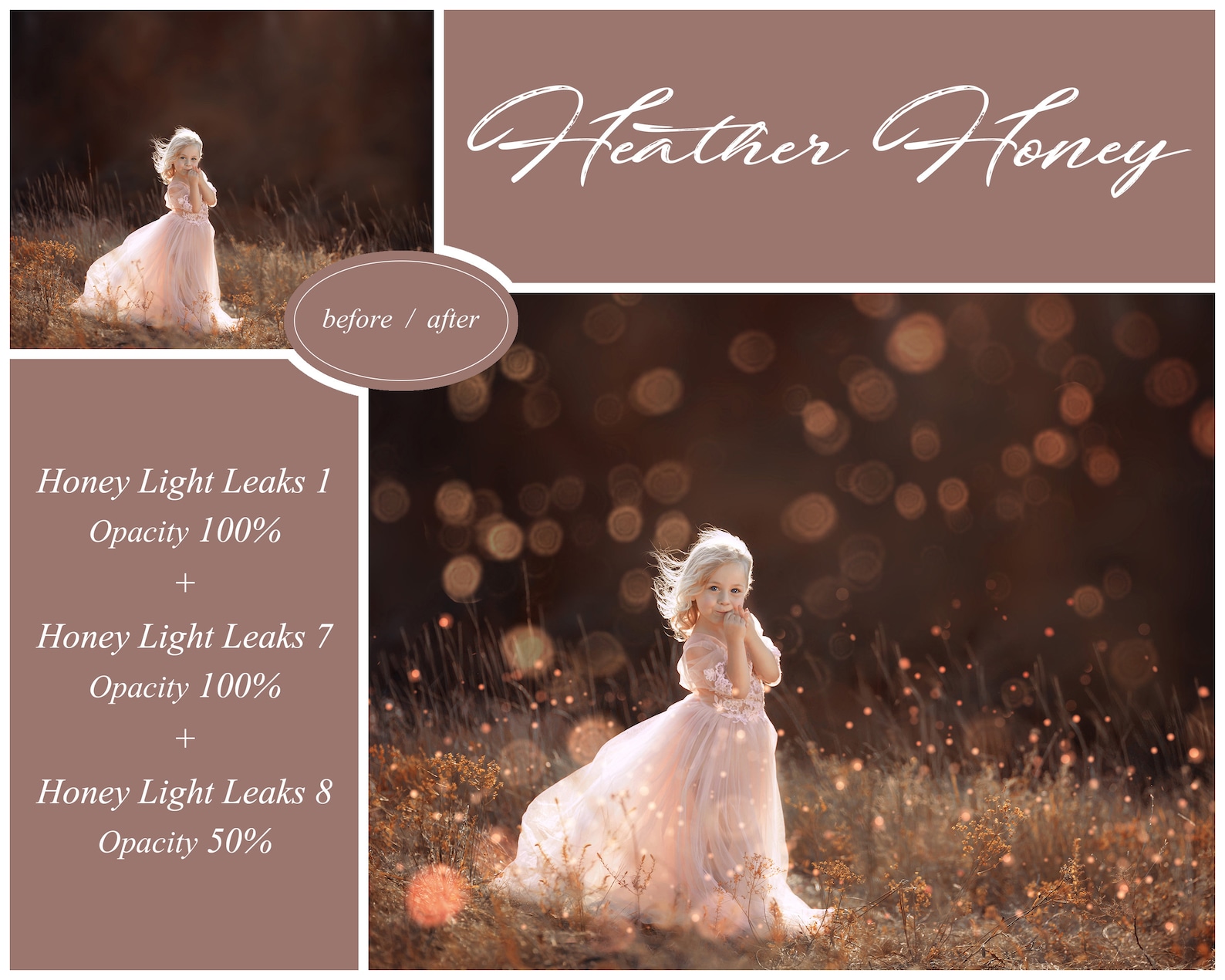 Honey Gold Light Overlays - Photoshop Overlays - Light Leaks Overlay