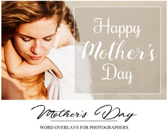 Superposiciones del Día de las Madres - Superposiciones de Photoshop - Superposiciones de palabras - Oro - Blanco - Superposición de citas - Frases del Día de las Madres - Regalo del Día de las Madres - Texto PNG