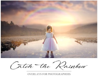 Rainbow Overlays - Photoshop Overlays - Photography Overlay - Rainy Weather PS Overlays - PNG - Photo Overlays - Photographers Tool