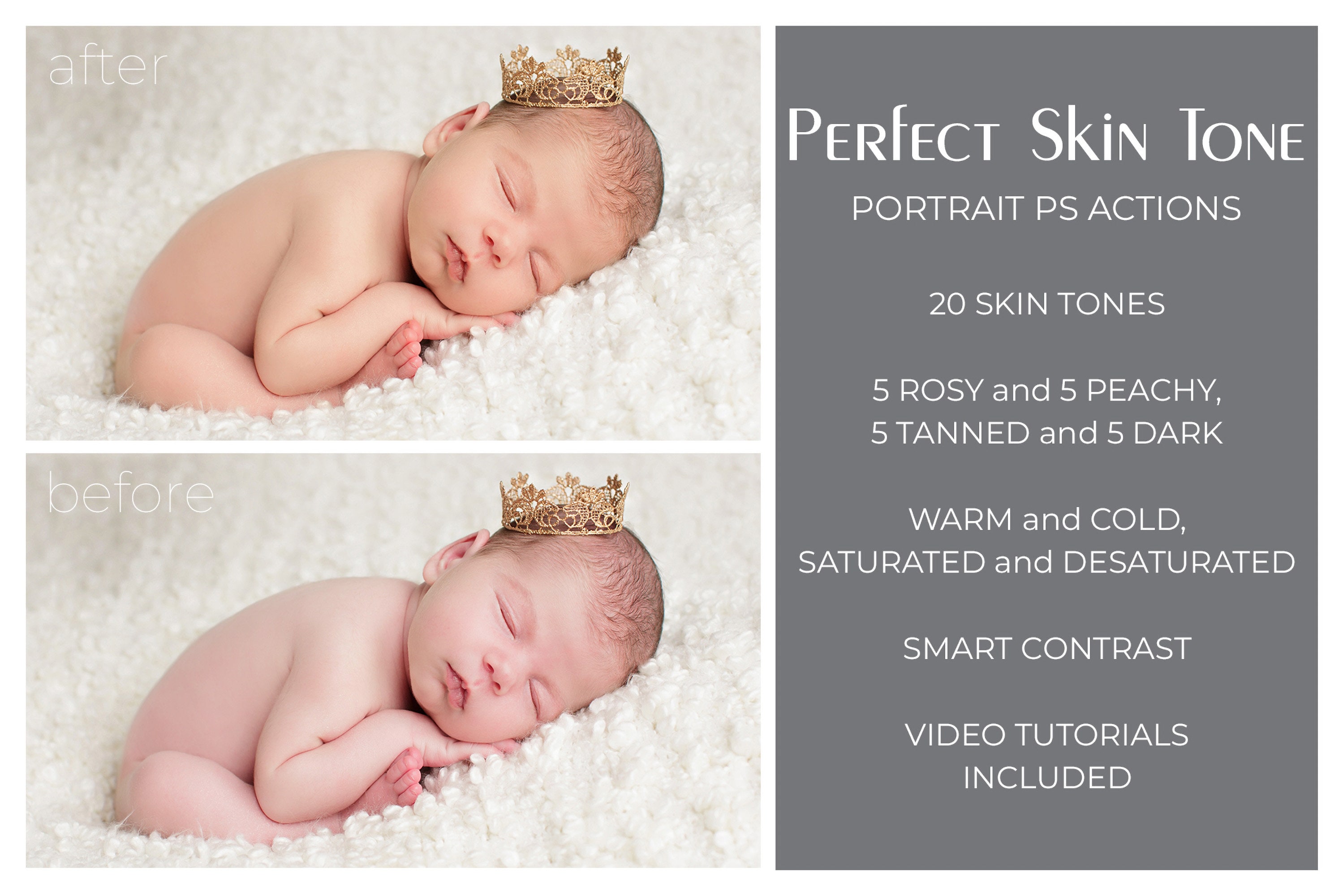 Skin Tone PS Action - Retouch Action - Skin Colors - Portrait Photoshop ...