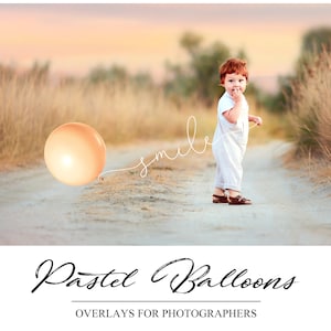 Pastel Balloon Overlays - Photoshop Overlays - Photography Overlay - Colorful Balloons PS Overlays - PNG - Transparent Background