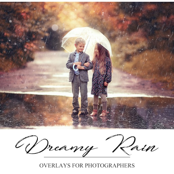 Dreamy Rain Overlays - Autumn Overlay - Rain Background - Rain Photoshop Overlay - Weather Overlay for Photoshop - Photography Overlay