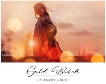 Gouden Bokeh Overlays - Photoshop Overlays - licht lekken Overlay - gouden licht - zomer licht - fotografie-Overlays - fotografen Tool