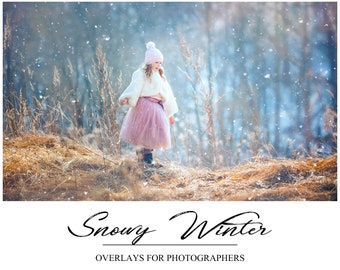 Sneeuwoverlays - Winteroverlay - Sneeuwvalachtergrond - Realistische sneeuwoverlay - Winteroverlay voor Photoshop - PS Overlay - Fotobewerking