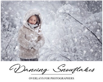 Snowflake Overlays - Magic Winter Overlay - Snow Overlay - Dromerige Winter Achtergrond - Winter Overlay voor Photoshop - PNG - Photoshop Overlay
