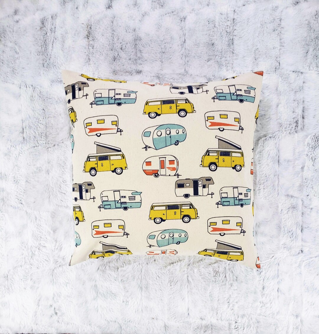Vintage Camper Pillow Cover Vintage Trailer Pillow Cover Etsy