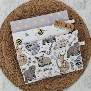 Woodland Burp Cloth, Absorbent Flannel & Terry Cloth Baby Spit Up Rag