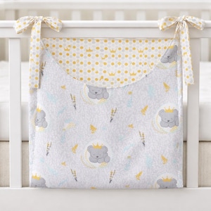 Teddy Bear Crib Organizer, Neutral Nursery Storage Pocket