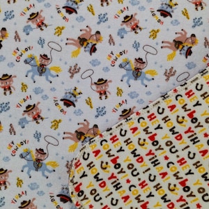 Cowboy Baby Blanket: Reversible Western Flannel Receiving Blanket
