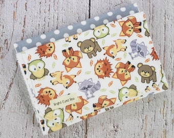 Woodland Burp Cloth, Woodland Critter Burp Cloth, Burp Cloth Set, Burp Rag, Spit Up Cloth, Absorbent Burp Cloth, Handmade Baby Gift