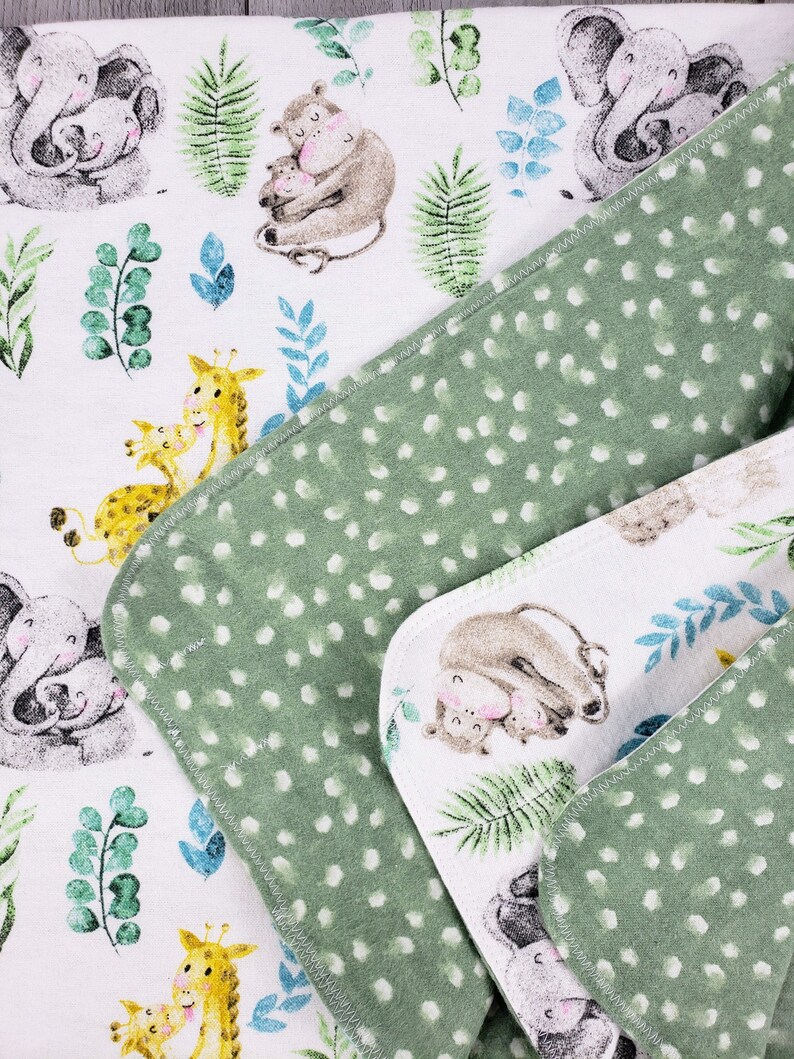 Sweet Jungle Flannel Baby Blanket Jungle Babies Flannel Baby Etsy
