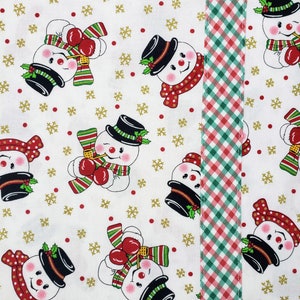 Snowman Christmas Pillowcase, Vintage Snowman Cotton Pillowcase, Christmas Pillowcase, Toddler 14 x 20 Pillowcase, Handmade Pillowcase