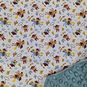 Wild West Cowboy Lovey Blanket, Cowboy Flannel Minky Lovey, Western Baby Security Blanket, Western Theme, Soft Baby Gift, Handmade Boy Lovey