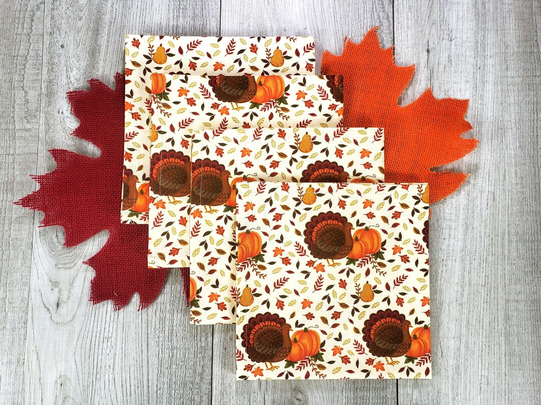 Thanksgiving Cloth Napkins Turkey Cloth Napkins Cloth Etsy
