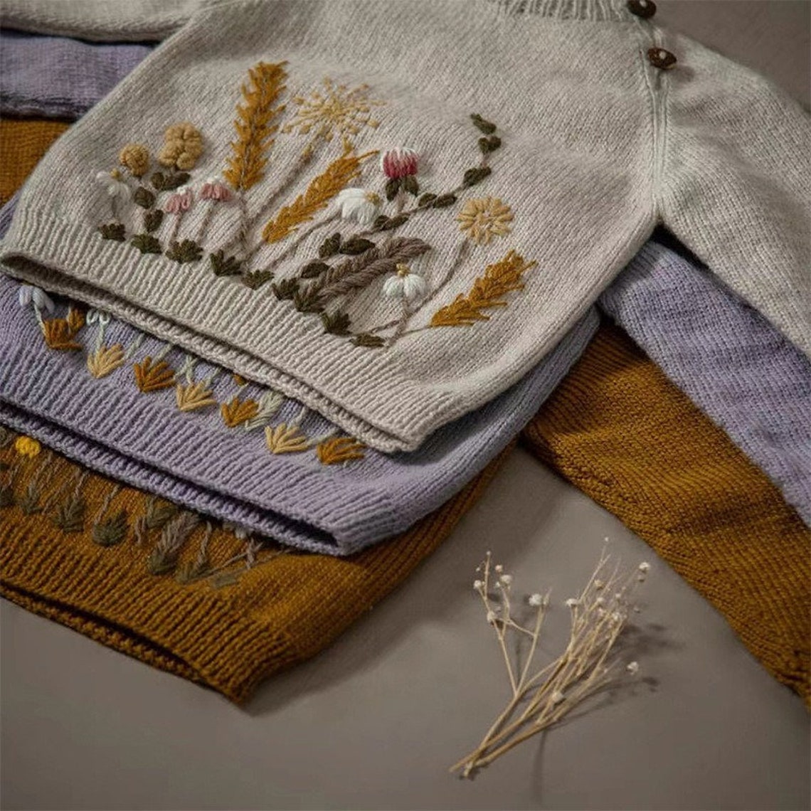 Flower Button Sweater
