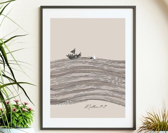Jesus and Peter Walk on Water DIGITAL DOWNLOAD