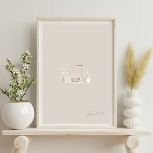 Woman At the Well Digital Print Jesus Heals Samaritan Woman Healed Hem Bible Sketch Neutral Minimalist Christian Wall Art Christian Nursery