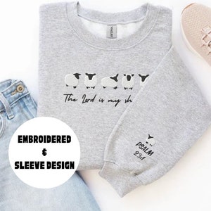 Lost Sheep Embroidered Sweatshirt, Jesus Leaves the 99, The Lord is My Shepherd Crewneck, Psalm 23, Christian Apparel, Sweater