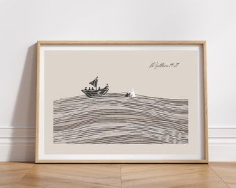 Jesus and Peter Walk on Water DIGITAL DOWNLOAD (Landscape)