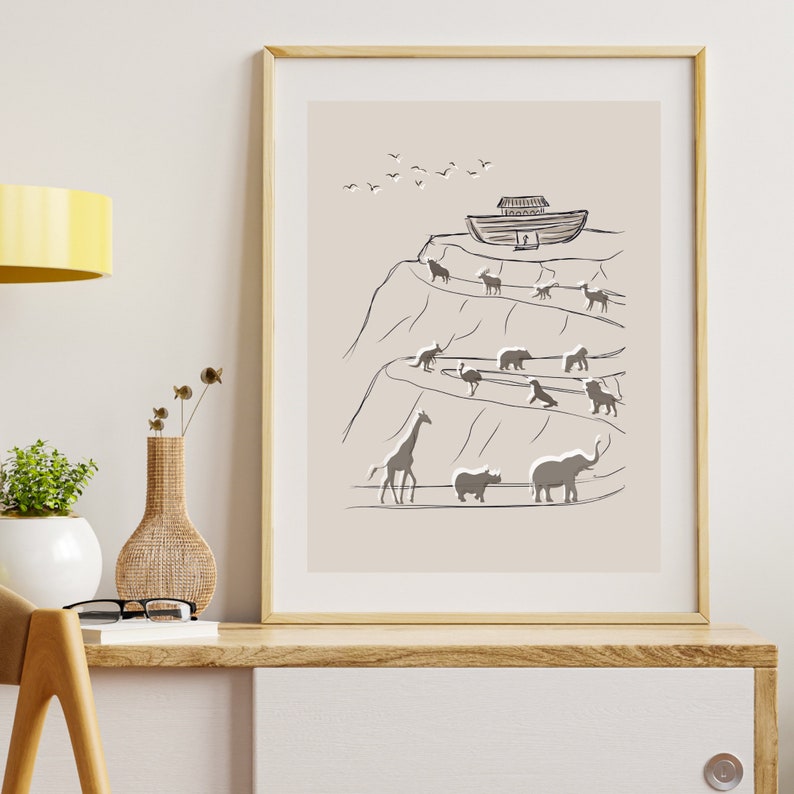 Noahs Ark Two of Every Animal Digital Print Bible Sketches Jesus Art ...