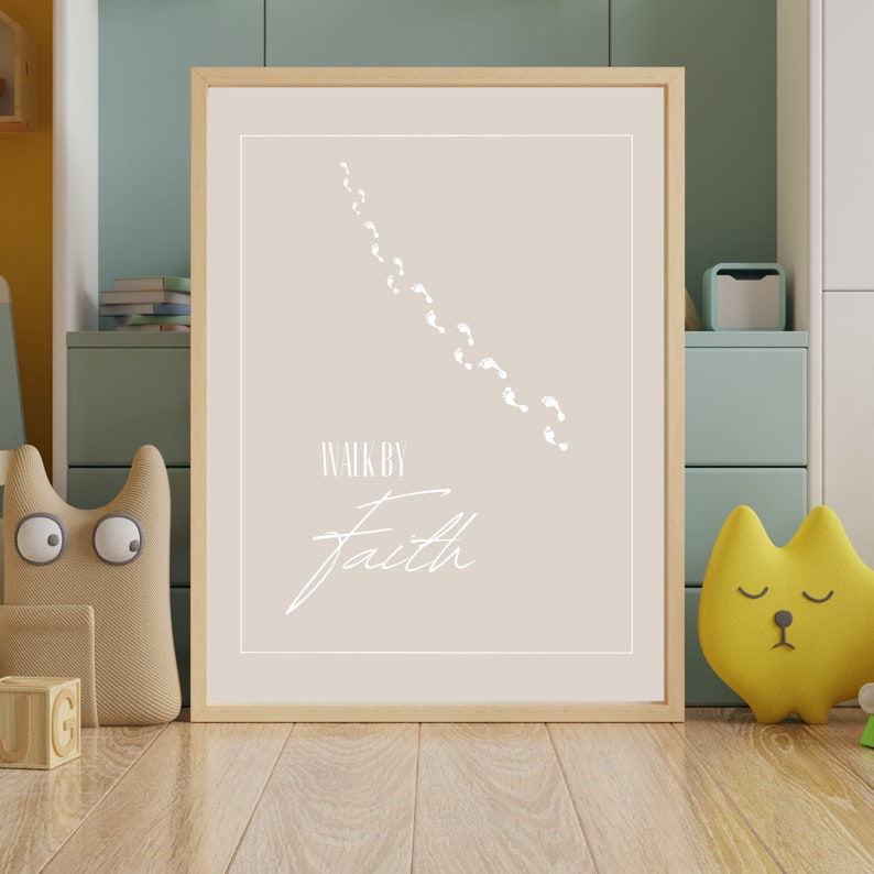 Walk by Faith Digital Print Christian Art Footsteps 2 Corinthians 5:7 ...