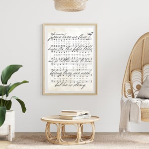 Jesus Loves Me Printable Vintage Hymn Sheet Music Print Instant ...