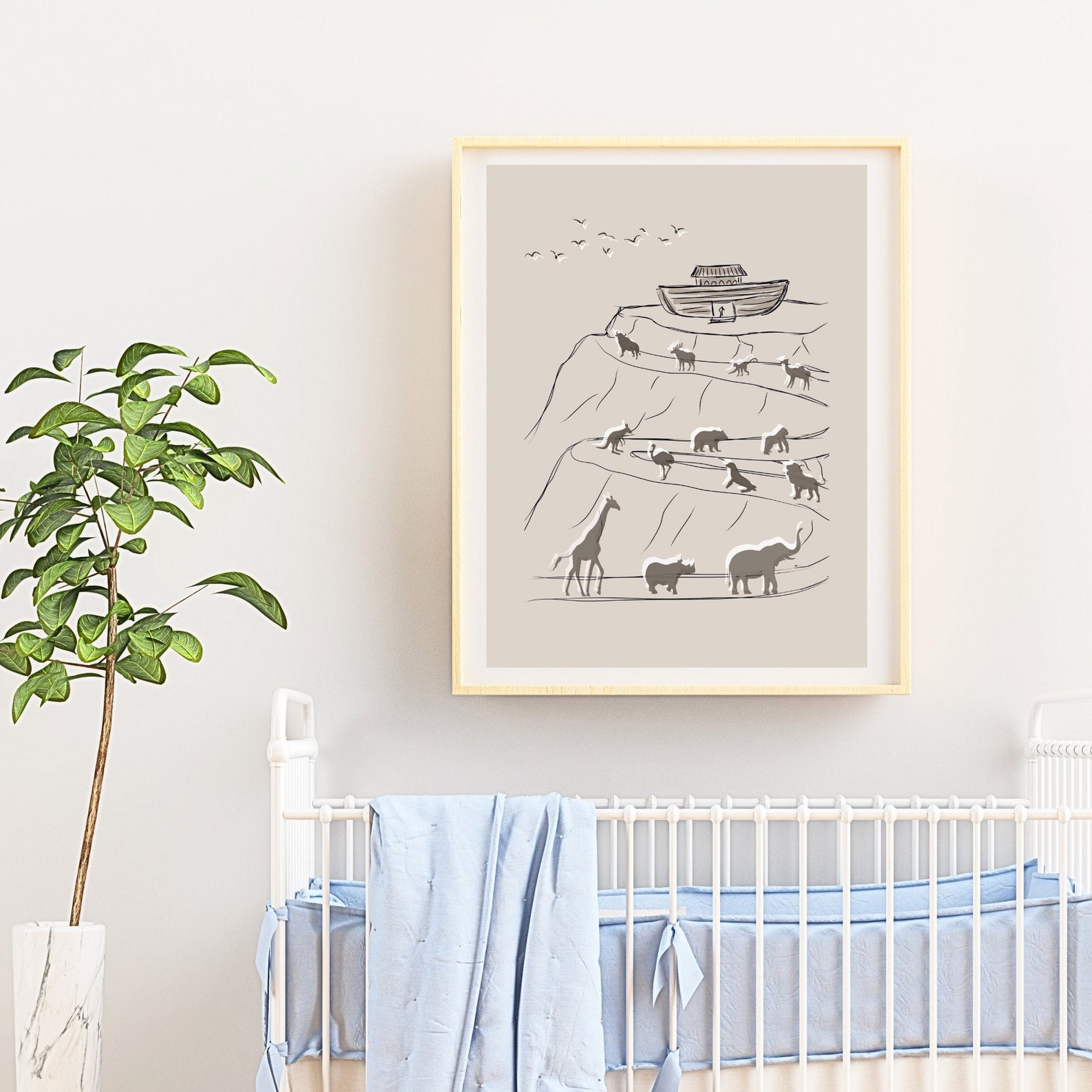 Noahs Ark Two of Every Animal Digital Print Bible Sketches Jesus Art ...