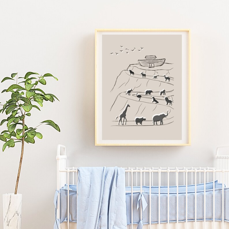 Noahs Ark Two of Every Animal Digital Print Bible Sketches Jesus Art ...
