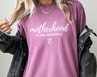 Motherhood Is My Ministry Comfort Colors Heavyweight T-shirt