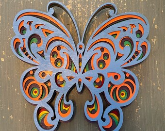 MultilayerButterfly Cut-Out Laser-Cut Wall Panel