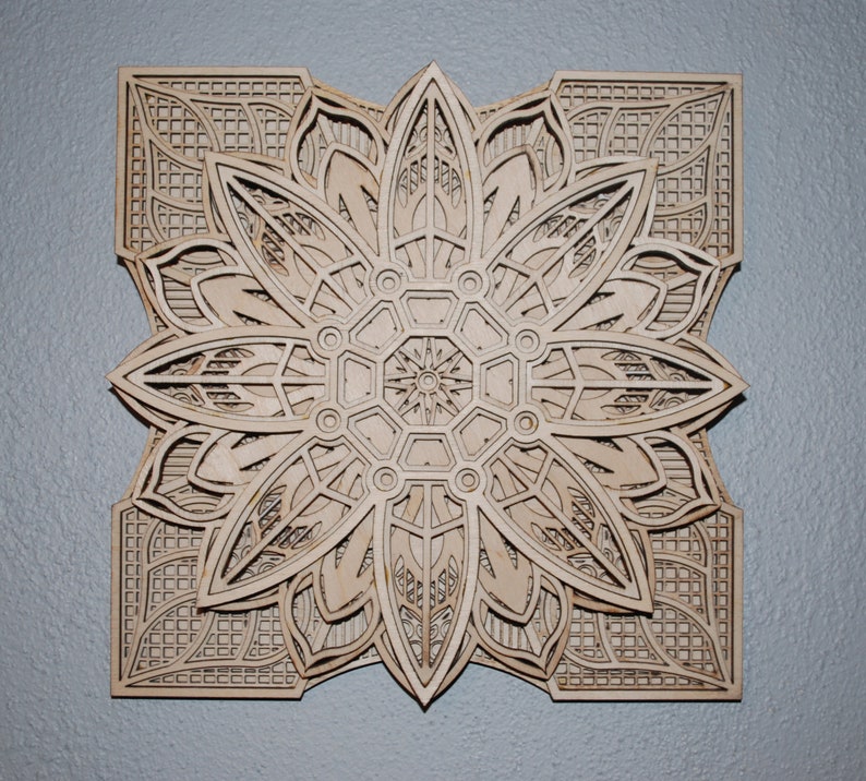 LaserCut 3D Mandala Wood Wall Art M0101 Etsy